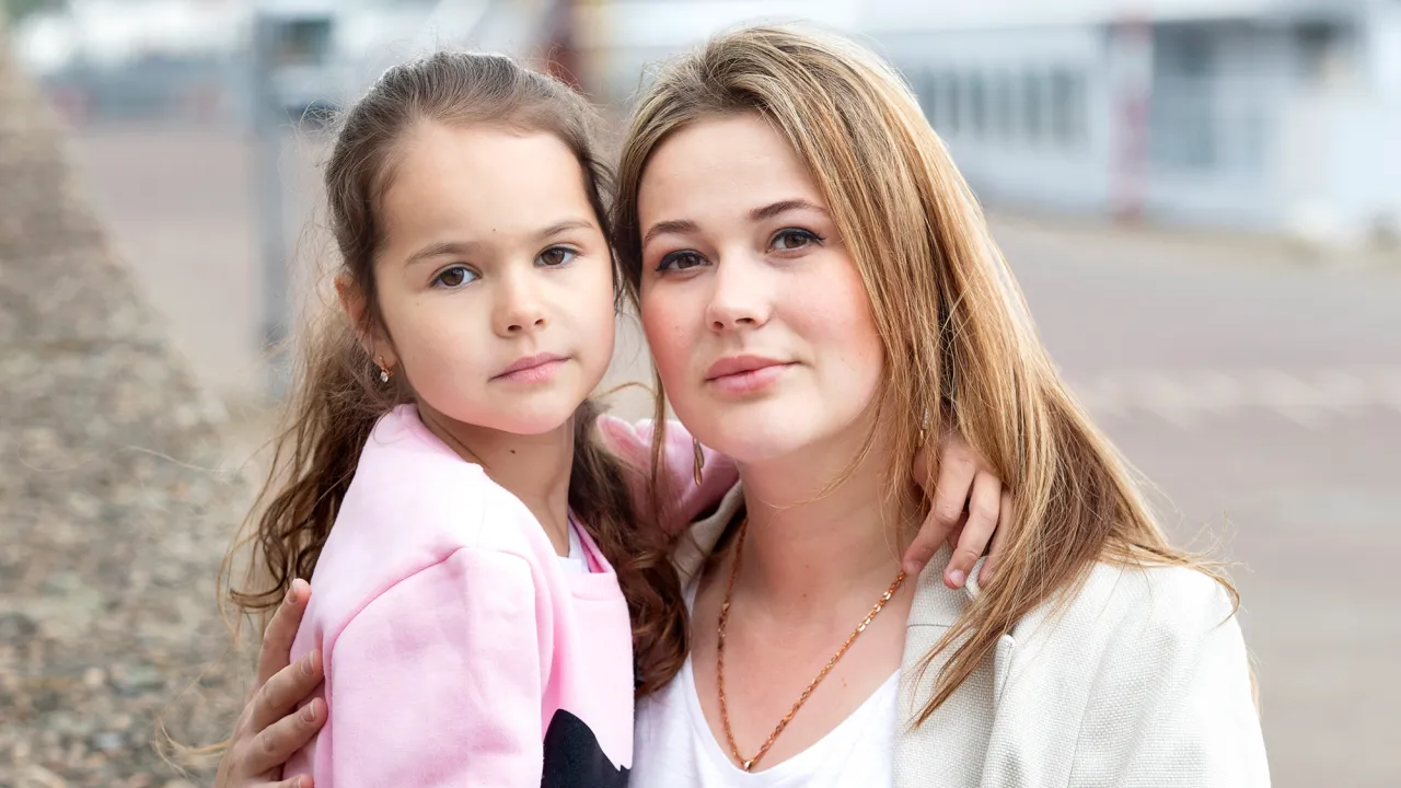 De Oekraïense vluchteling Julia met haar dochter Valerie