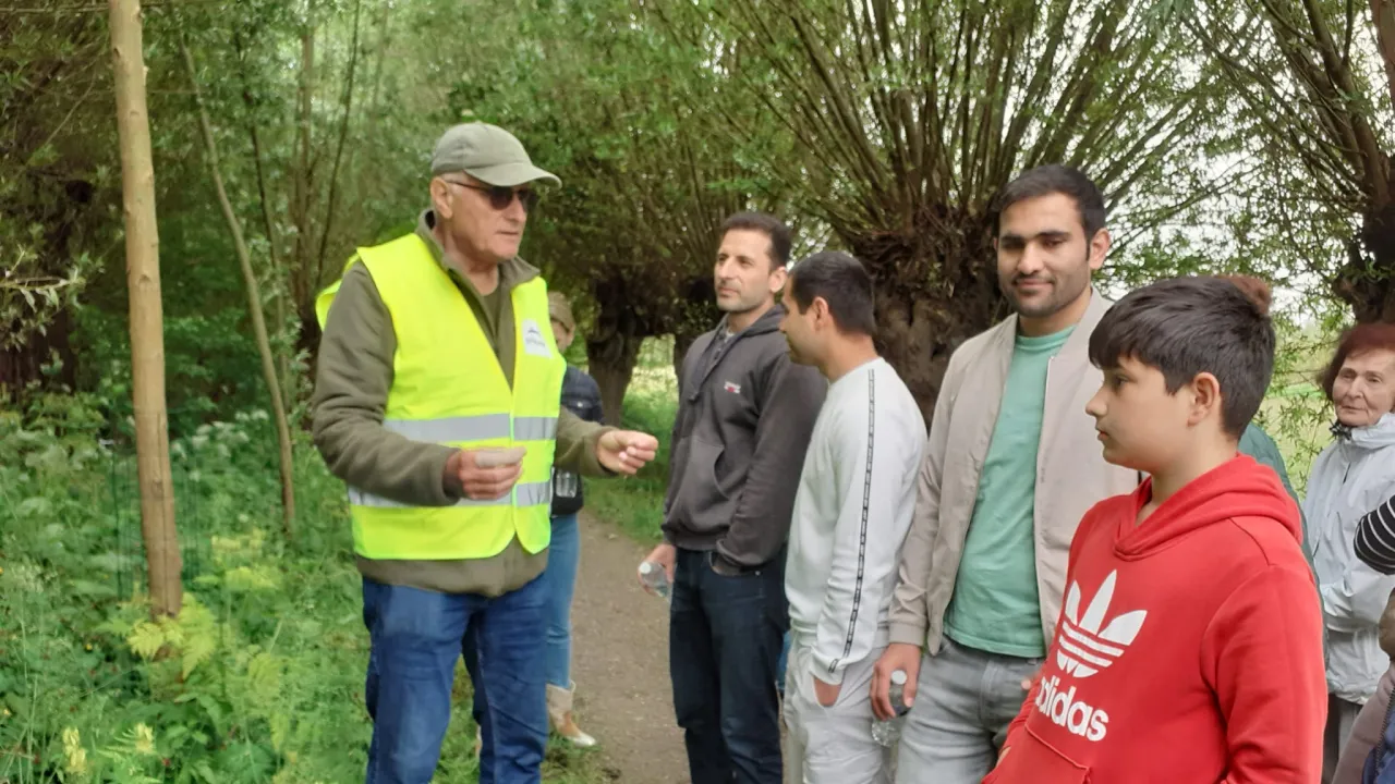 Groep bij de natuurwandeling in Barendrecht