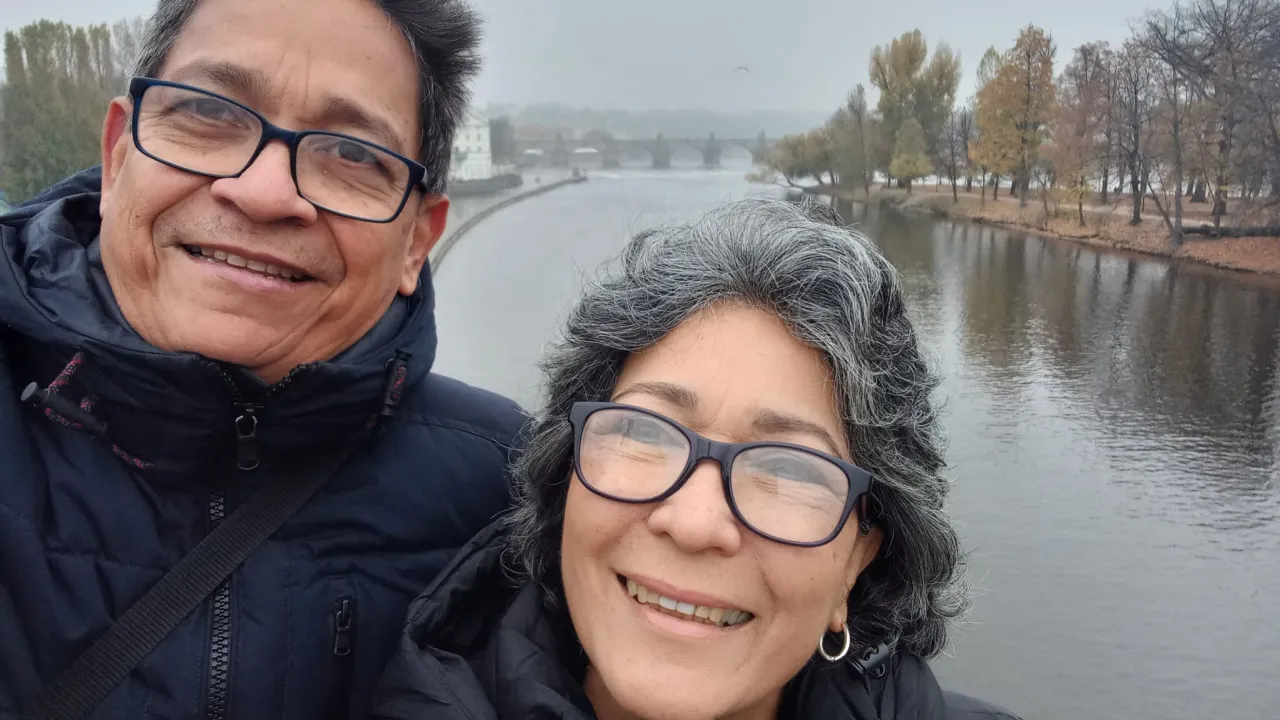 Selfie van Cesar en zijn vrouw Cicelys uit Venezuela