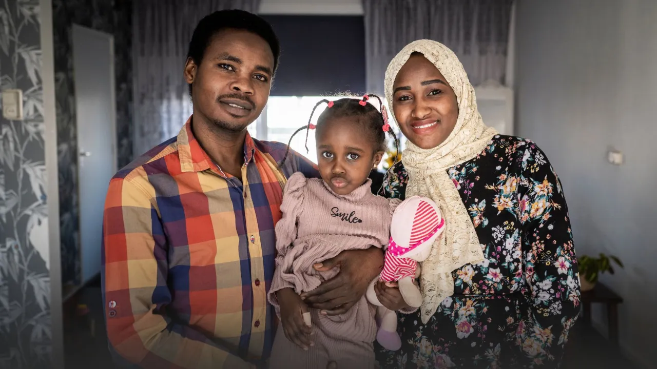 Het Soedanese echtpaar Sabir en Rawda. Sabir is via hervestiging naar Nederland gekomen. 