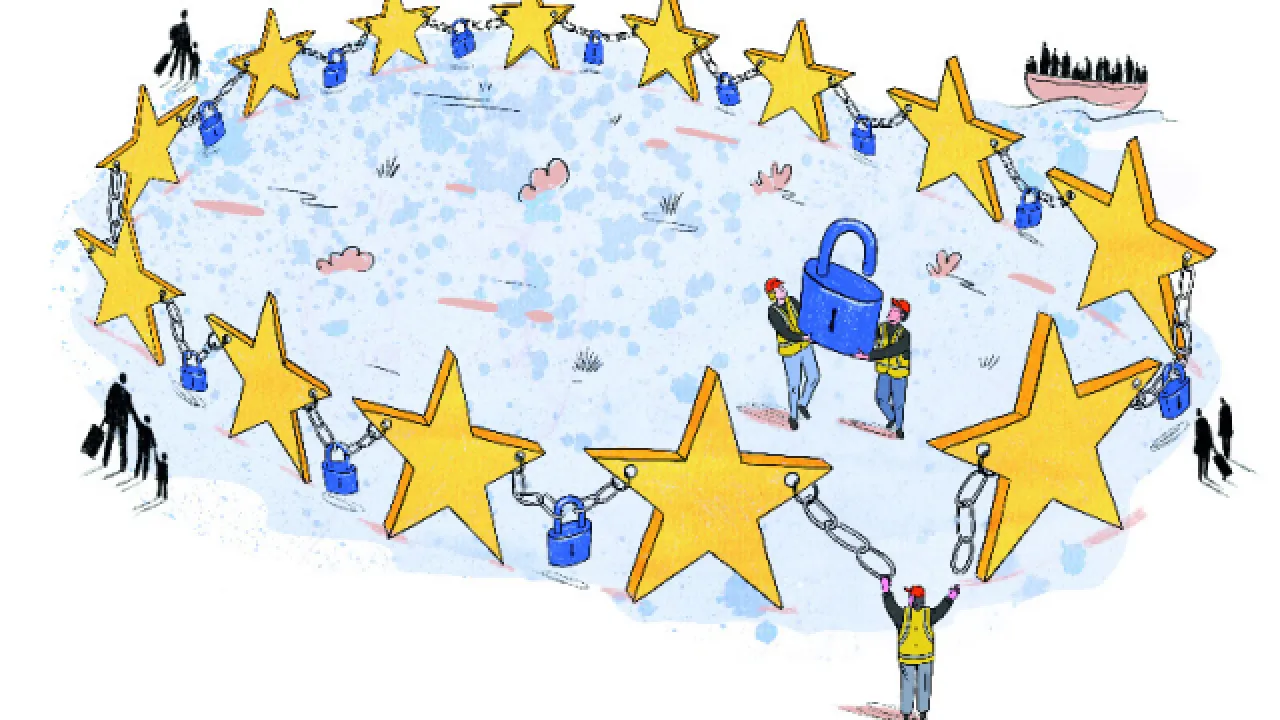 Illustratie: Europa sluit vluchtelingen buiten