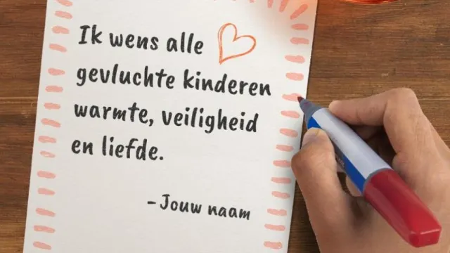 Kaartje schrijven voor gevluchte kinderen