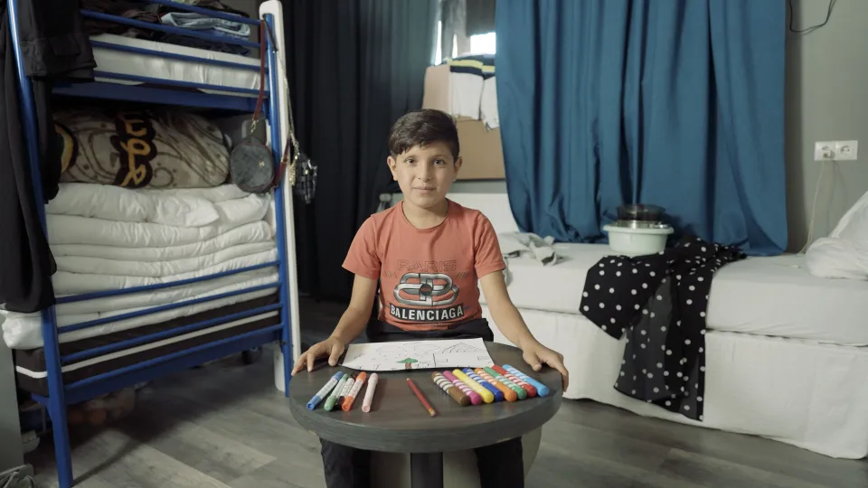 Kind in de noodopvang Abdulhay