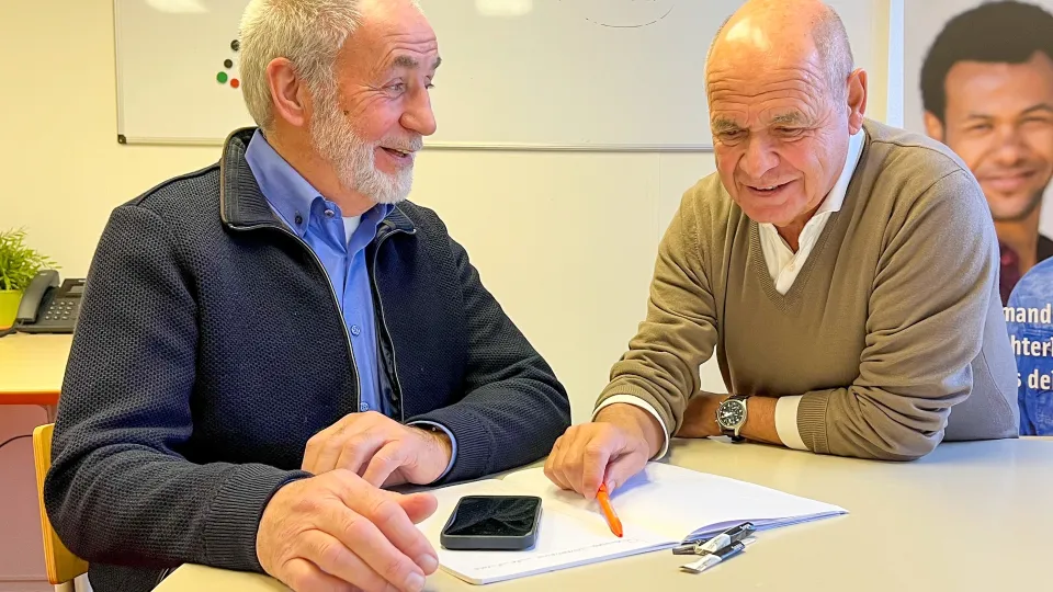Vrijwilligers Rob en Henny aan het werk