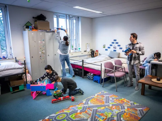 Familie in hun kamer in de noodopvang in Schijndel