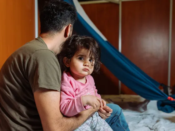 Lana en Dawood in de noodopvang