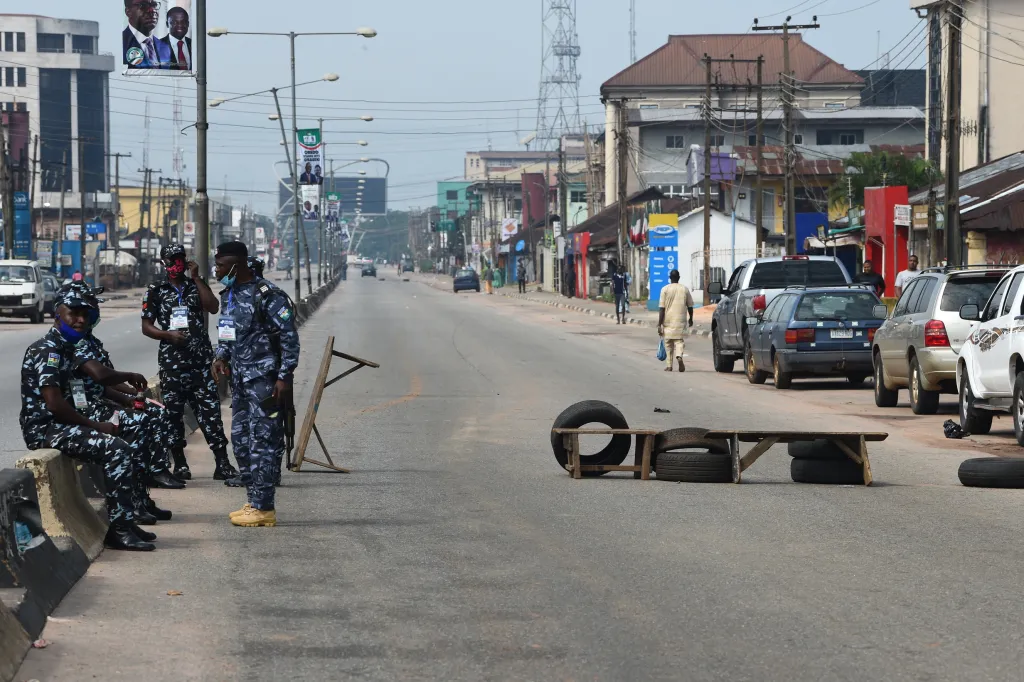 Straat in Benin City, Nigeria